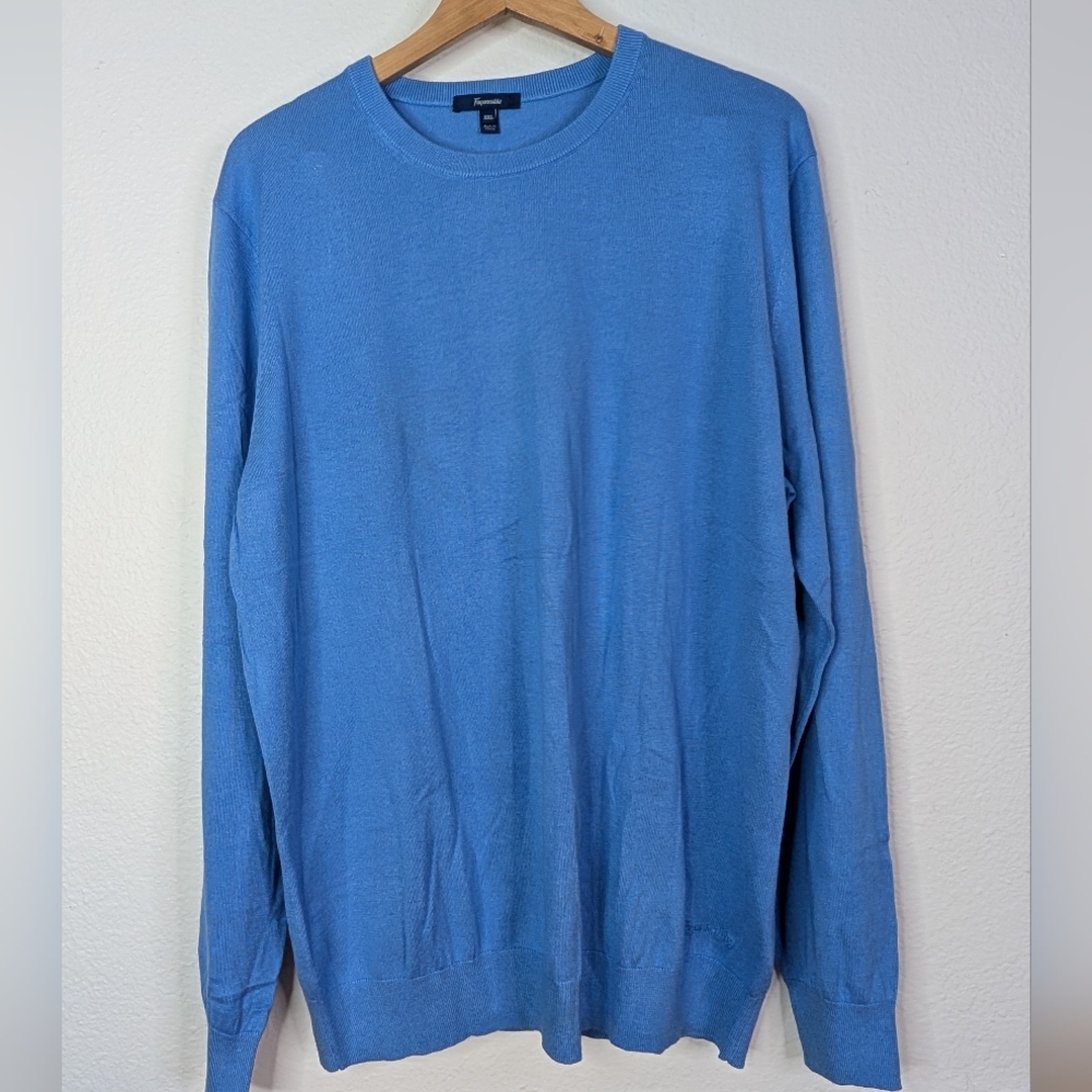 Facconnable mens silk cashmere blend crewneck knit sweater